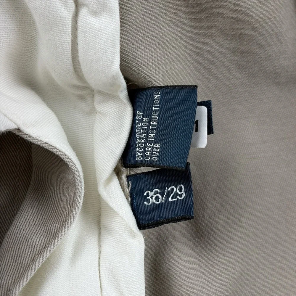 Polo Ralph Lauren Pants Mens‎ 36x29 Khaki Ethan Pleated High Rise Cotton Chino